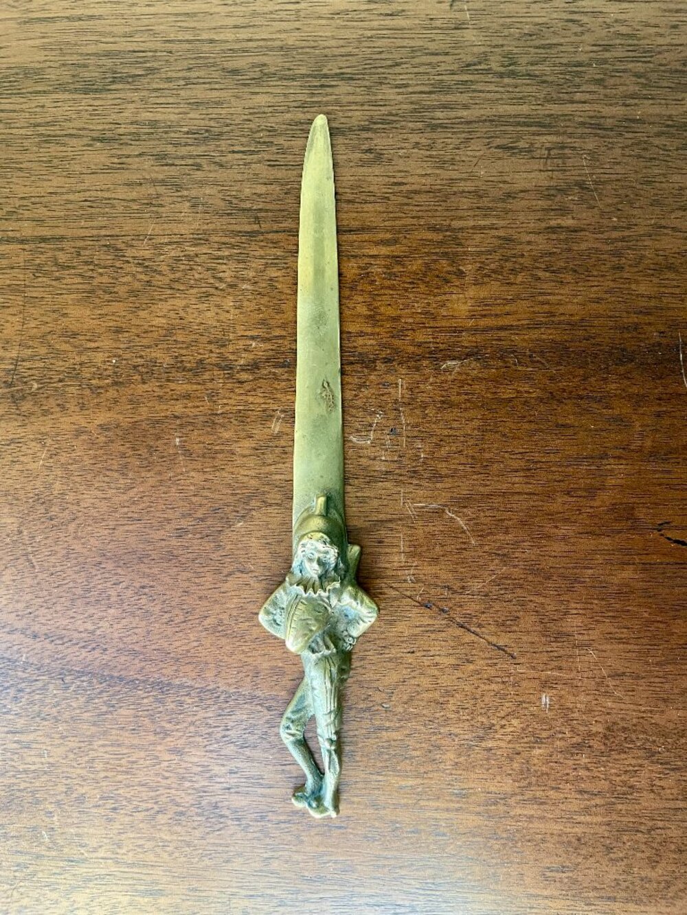 Antique Brass Letter Opener Muskateer Peerage England